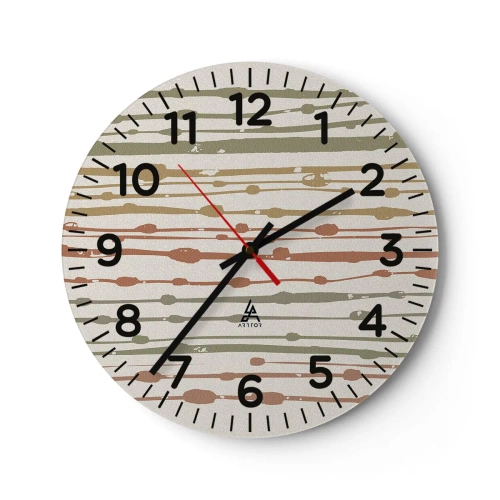 Wanduhr - Glasuhr - Musikalische Notation von Farben - 40x40 cm