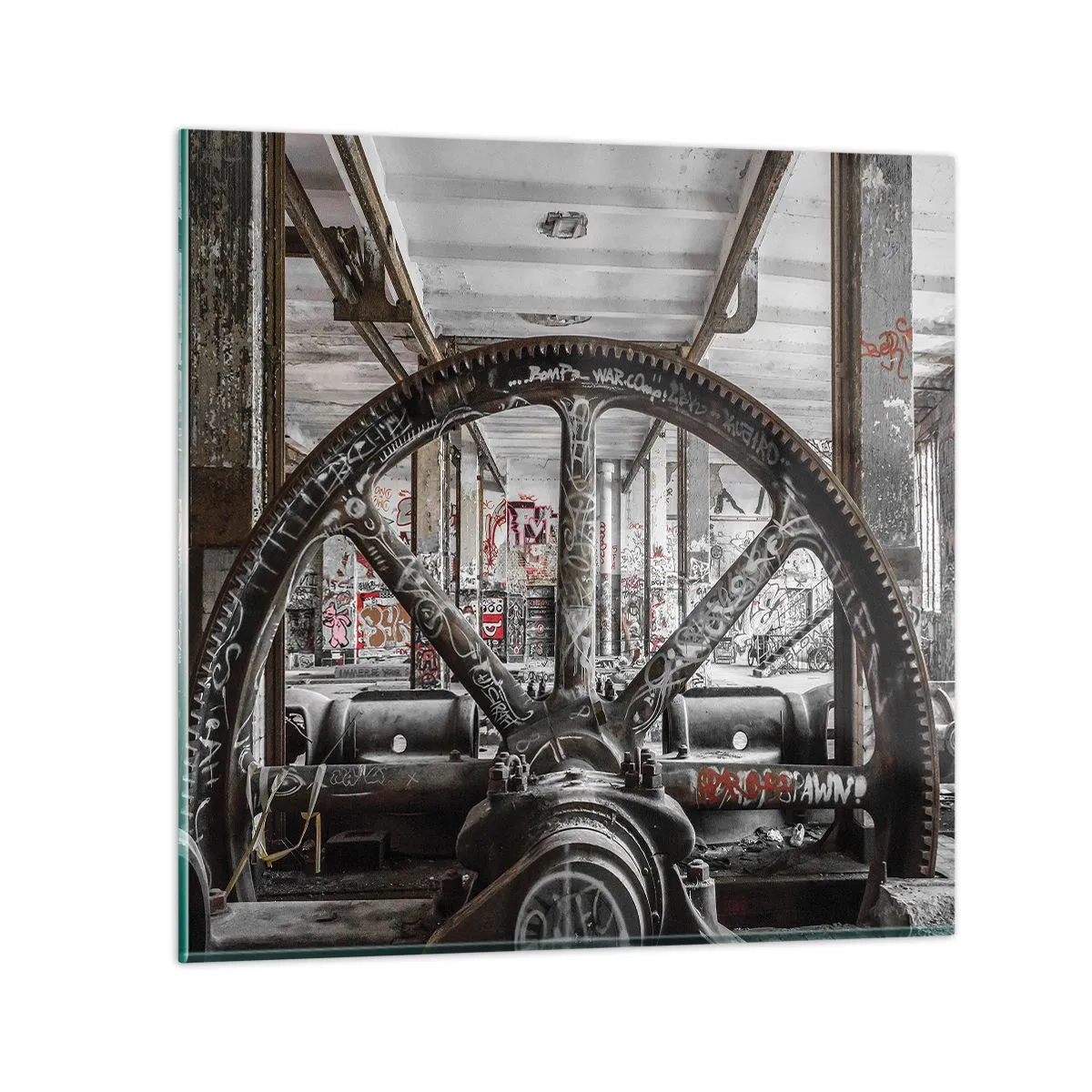 Glasbild - Bild auf glas - Das geheime Leben der Fabrik - 40x40 cm