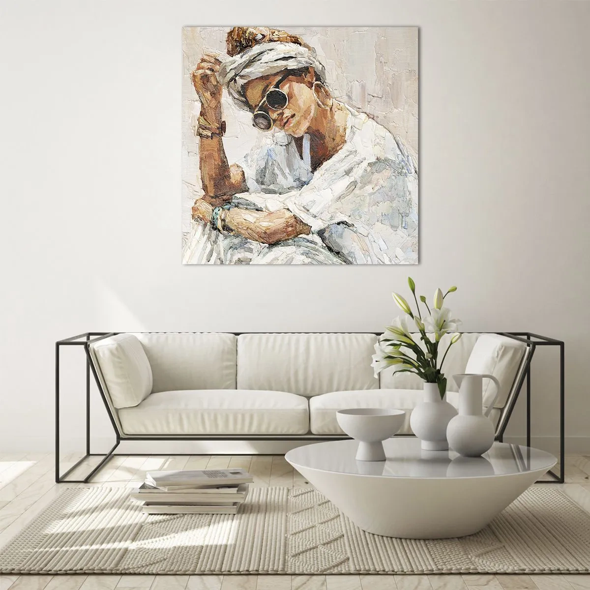 Glasbild - Bild auf glas - Porträt in voller Sonne - 40x40 cm