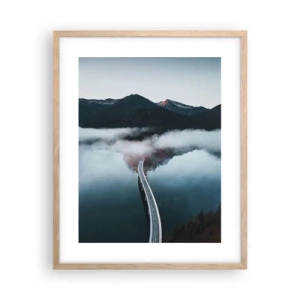 Poster in einem Rahmen aus heller Eiche - Über Wasser so glatt wie ein Spiegel - 40x50 cm