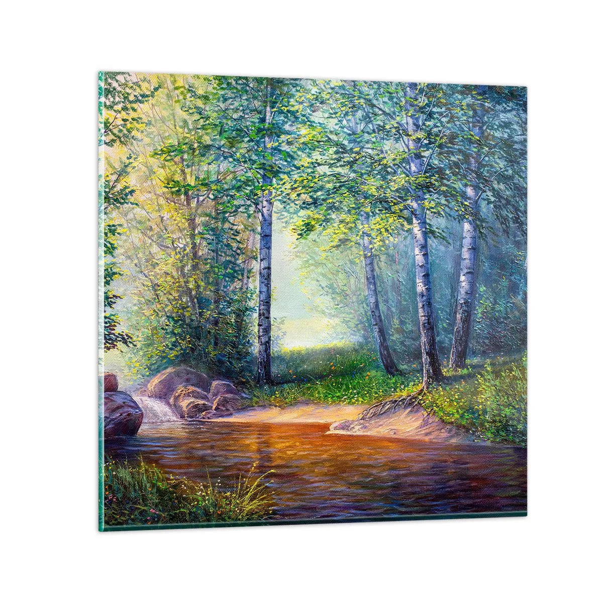 Glasbild - Bild auf glas - Idyllische Landschaft - 50x50 cm
