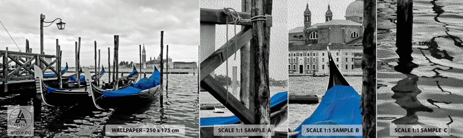 Fototapeten Muster Premium Sand - Nachdenkliches Venedig - Stadt, Venedig, Italien - 100x30 cm