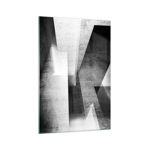 Glasbild - Bild auf glas - Geometrische Formen in einer monochromen Komposition - 70x100cm - Die Raumstruktur - Moderne Wanddekoration für Wohnzimmer und Schlafzimmer ARTTOR