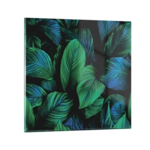 Glasbild - Bild auf glas - In der grünen Menge - 70x70 cm