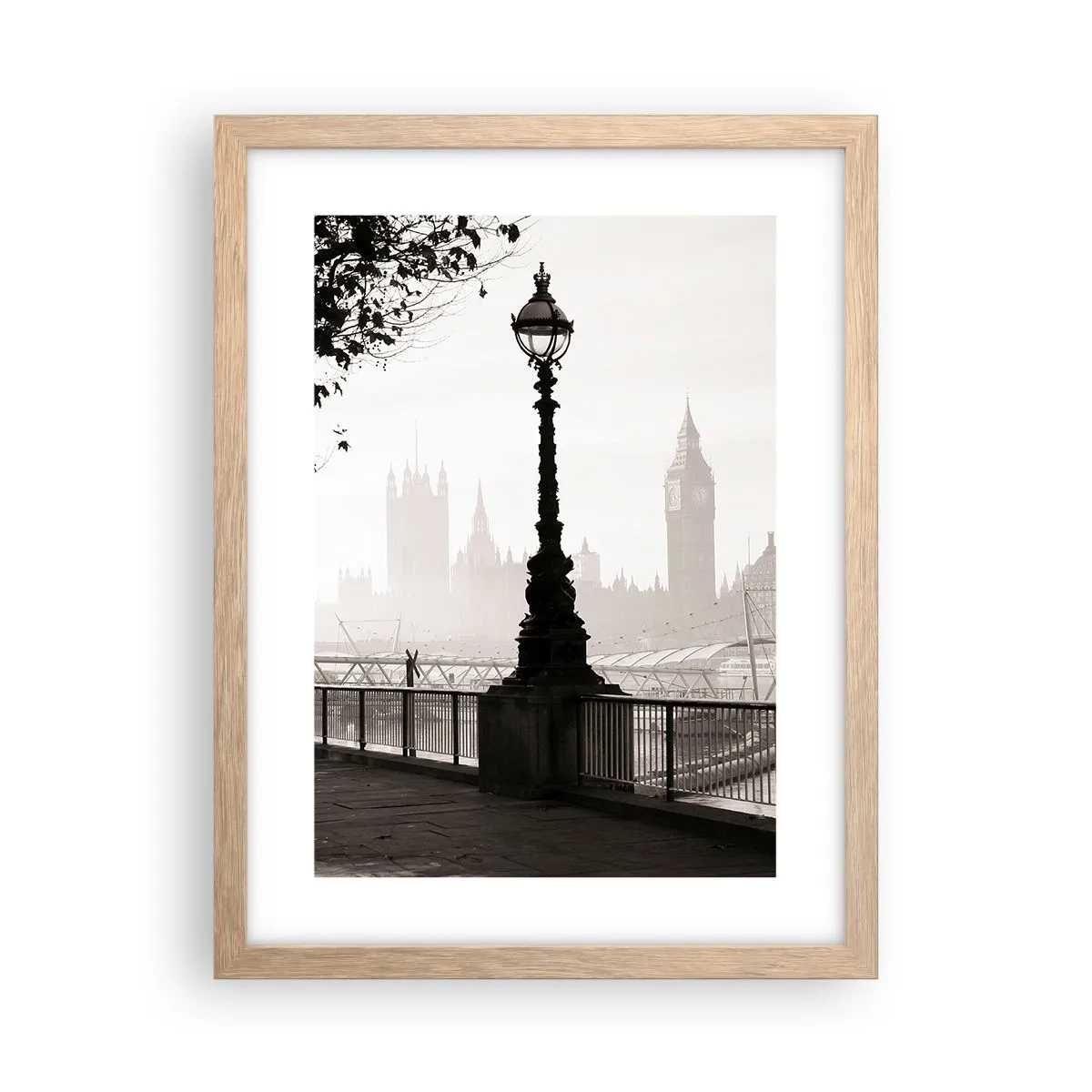 Poster in einem Rahmen aus heller Eiche - Londoner Morgen - 30x40 cm