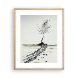 Poster in einem Rahmen aus heller Eiche - Wintermelancholie - 40x50 cm