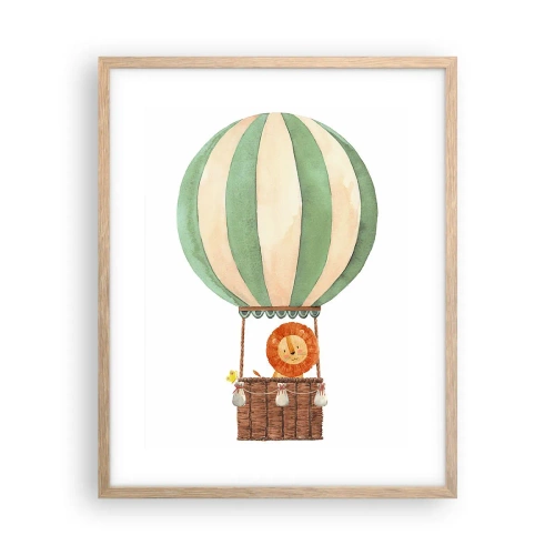 Poster in einem Rahmen aus heller Eiche - Leons Reisen - 40x50 cm