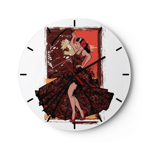 Wanduhr - Glasuhr - Im Rhythmus des Herzens - 40x40 cm