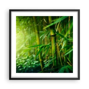 Poster in einem schwarzem Rahmen - Lerne Grün selbst kennen - 50x50 cm