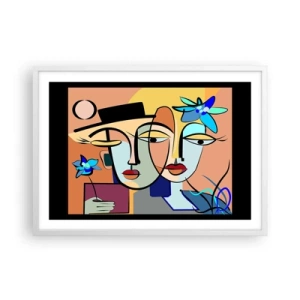Poster in einem weißen Rahmen - Picassos randez vous - 70x50 cm