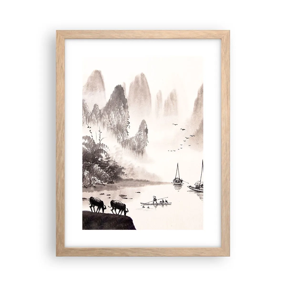 Poster in einem Rahmen aus heller Eiche - Der exotische Alltag des Ostens - 30x40 cm