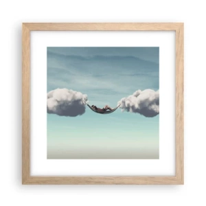 Poster in einem Rahmen aus heller Eiche - Die Behaglichkeit des Augenblicks - 30x30 cm