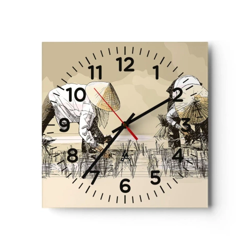 Wanduhr - Glasuhr - Erfolgreiche Ernte - 30x30 cm