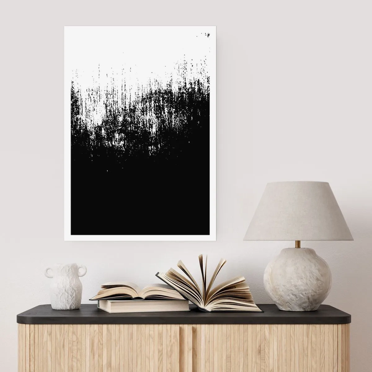 Poster - Abstrakte Komposition in Schwarzweiß - 50x70cm - Und der Gewinner ist ... - Moderne Wanddekoration für Wohnzimmer und Schlafzimmer ARTTOR