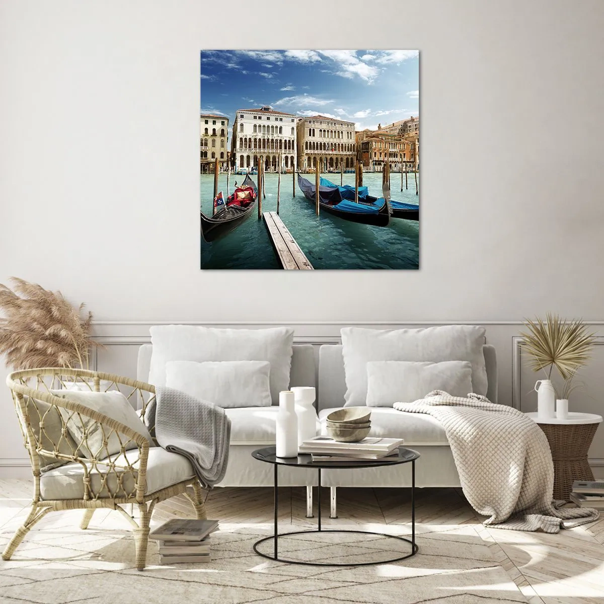 Glasbild - Bild auf glas - Paläste in Blau - 40x40 cm