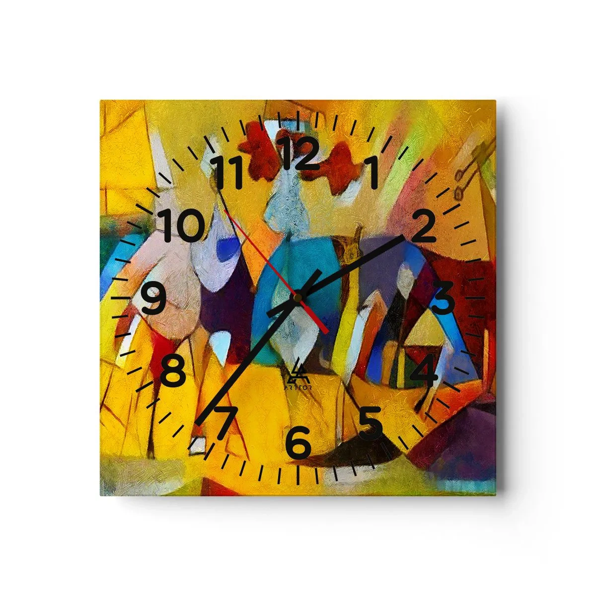 Wanduhr - Glasuhr - Sonne - Leben - Freude - 30x30 cm