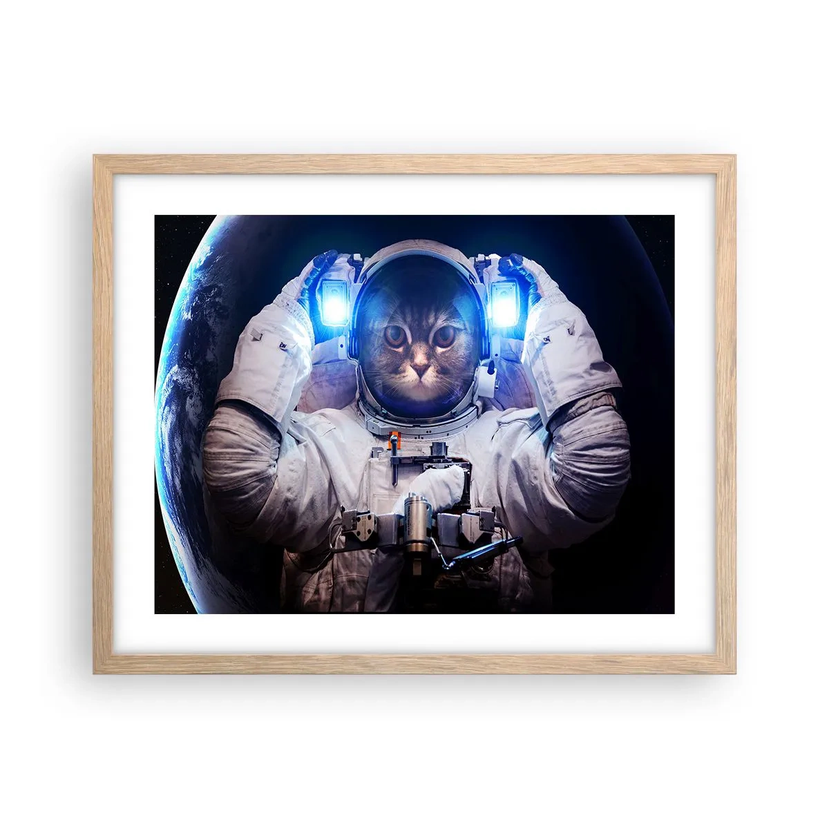 Poster in einem Rahmen aus heller Eiche - Houston, du hast ein Problem - 50x40 cm