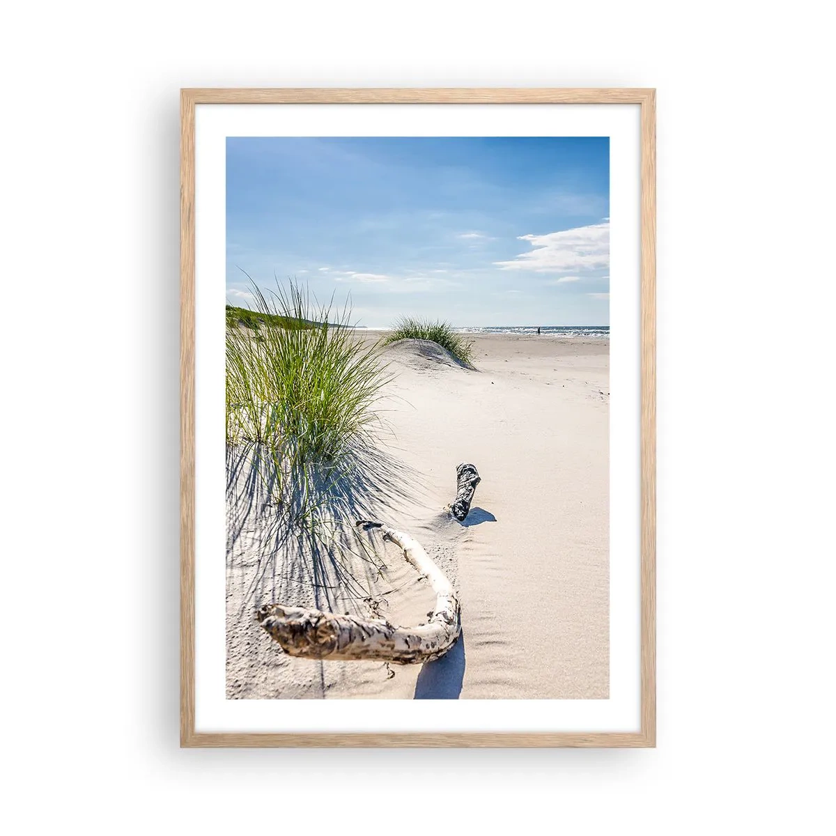 Poster in einem Rahmen aus heller Eiche - Der schönste Strand? Ostsee-Strand - 50x70 cm
