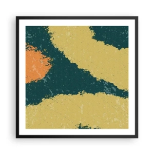 Poster in einem schwarzem Rahmen - Abstraktion – langsame Bewegung - 60x60 cm