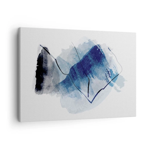Bild auf Leinwand - Leinwandbild - Abstrakte Formen in Blautönen mit zarten Linien - 70x50cm - Eisberg - Moderne Wanddekoration für Wohnzimmer und Schlafzimmer ARTTOR
