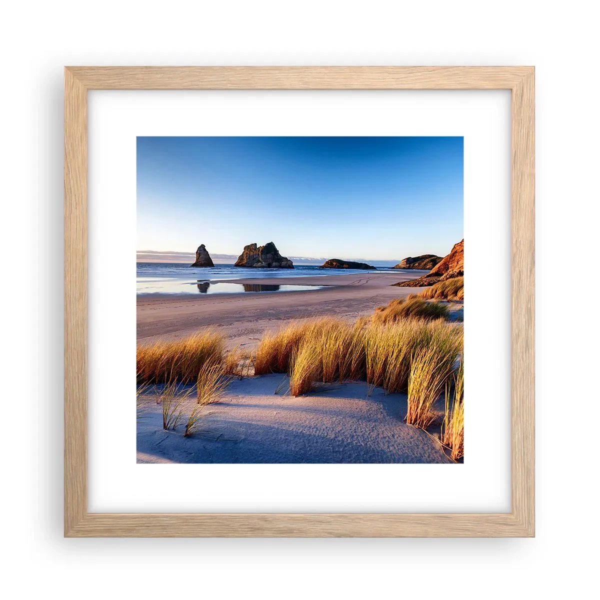 Poster in einem Rahmen aus heller Eiche - Für Friedenssuchende - 30x30 cm