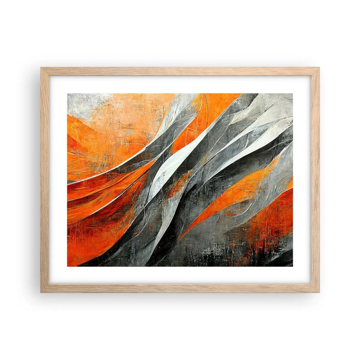 Poster in einem Rahmen aus heller Eiche - Hitze und Kälte - 50x40 cm