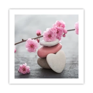 Poster - Glückseligkeit mit einer Kirschblüte - 50x50 cm