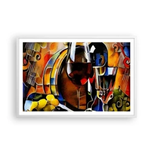 Poster in einem weißen Rahmen - Und die Welt nimmt Farben an - 91x61 cm
