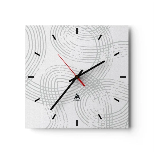 Wanduhr - Glasuhr - Ein subtiles Muster mit verwobenen Linien in hellen Farbtönen - 30x30cm - Es gibt keinen einfachen Weg - Moderne Wanddekoration für Wohnzimmer und Schlafzimmer ARTTOR