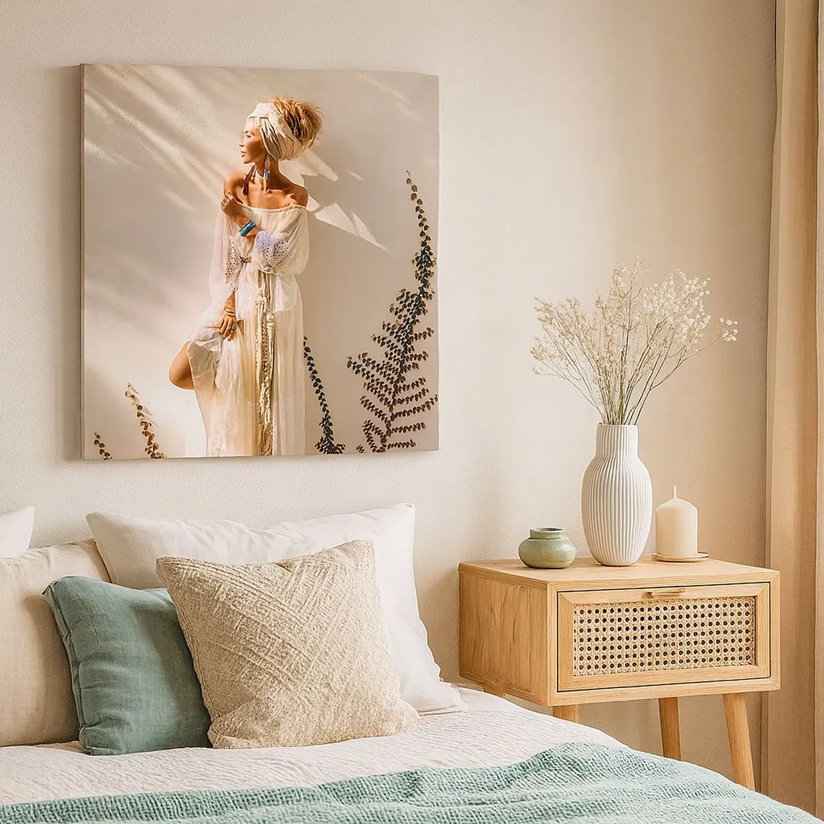 Bild auf Leinwand - Leinwandbild - Die Sonne und das Mädchen - 30x30 cm