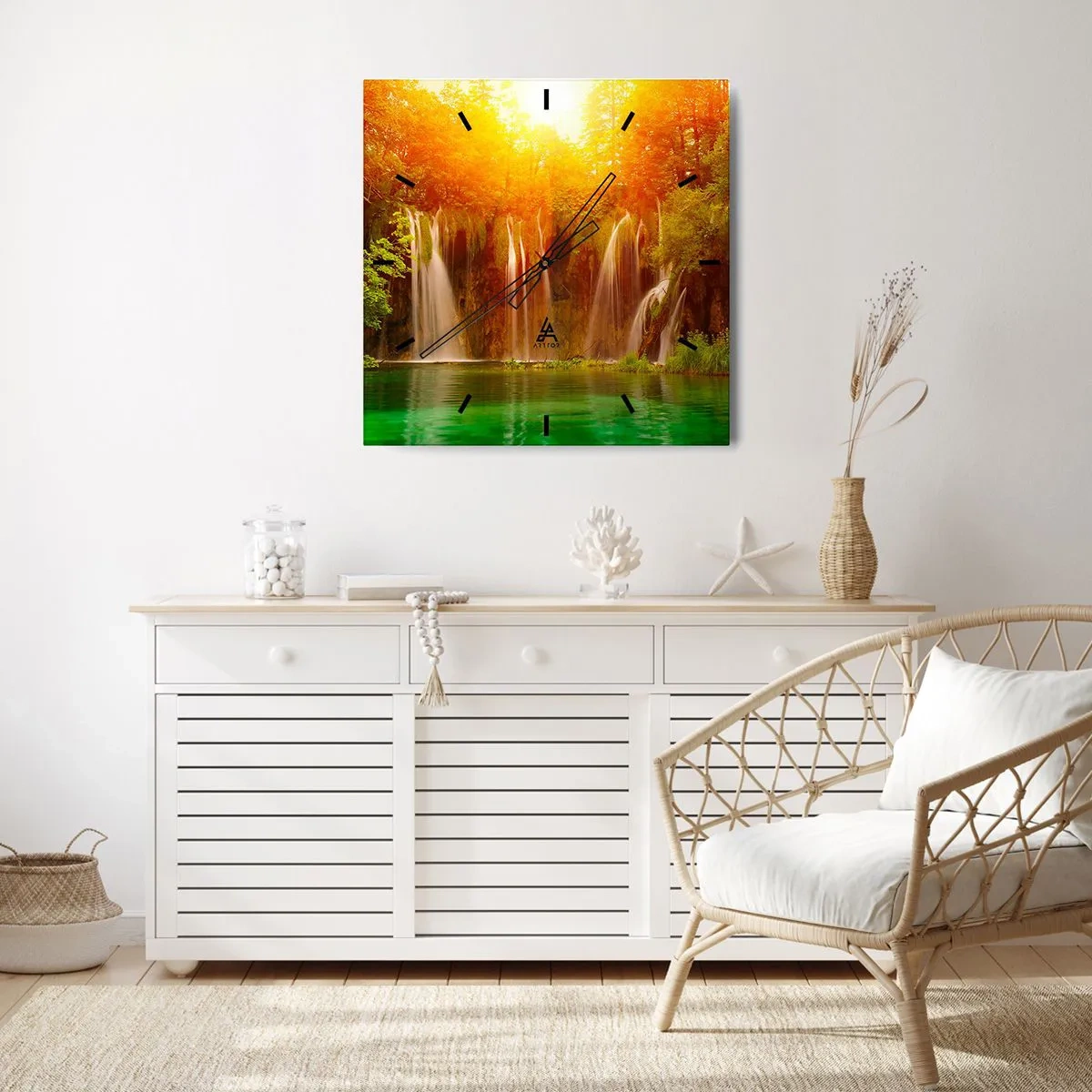 Wanduhr - Glasuhr - In der Sonne und im Schatten - 40x40 cm