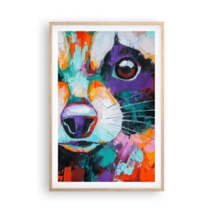 Poster in einem Rahmen aus heller Eiche - Nur gute Emotionen - 61x91 cm