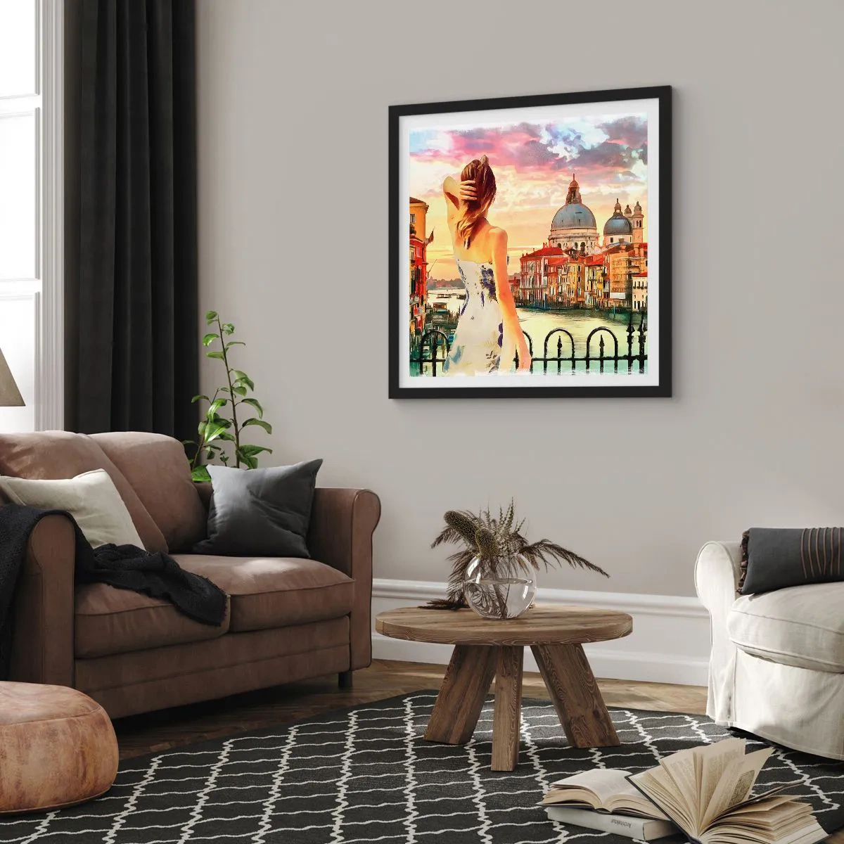 Poster in einem schwarzem Rahmen - Als Abenteuer nur in ... - 30x30 cm