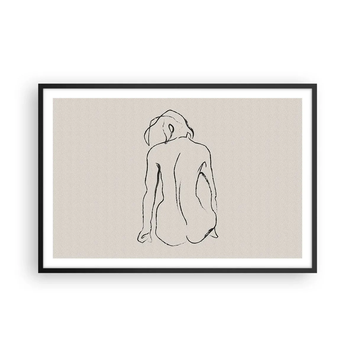 Poster in einem schwarzem Rahmen - Mädchenakt - 91x61 cm