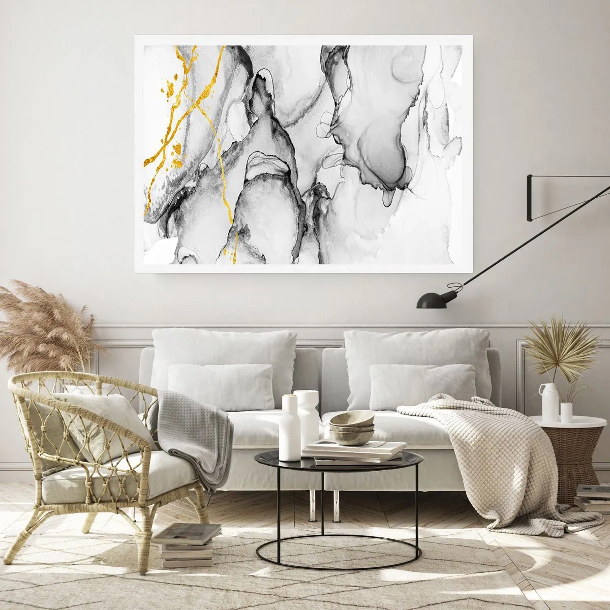 Poster - Komposition mit Goldmotiv - 50x40 cm