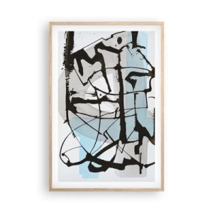 Poster in einem Rahmen aus heller Eiche - Trotzdem blau - 61x91 cm