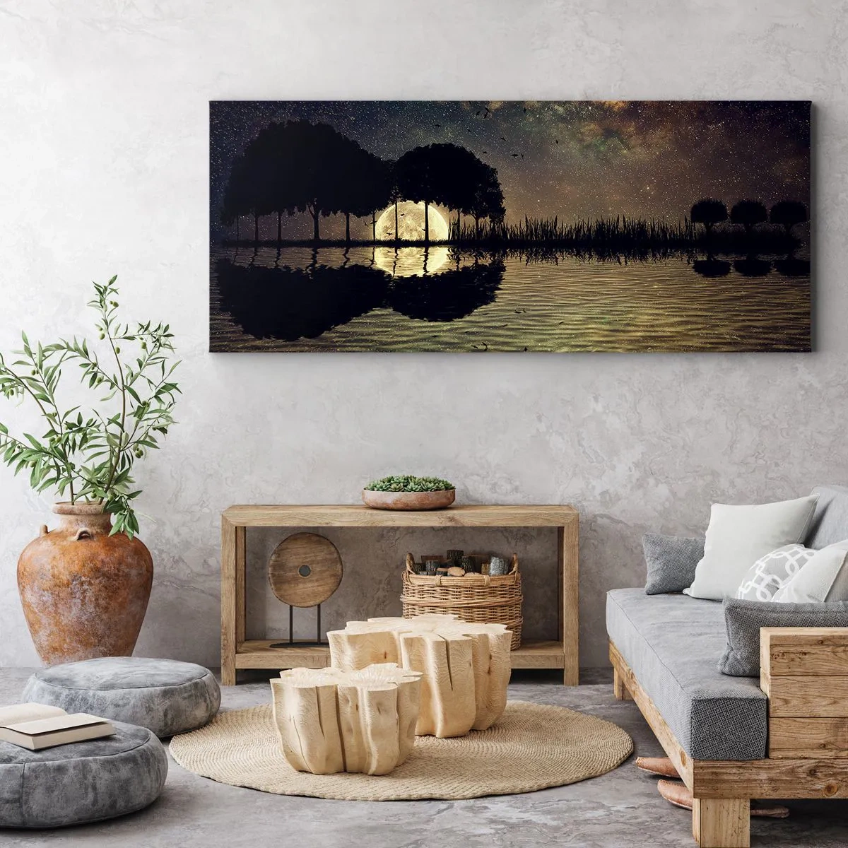 Bild auf Leinwand - Leinwandbild - Nacht am Ende der Welt - 100x40 cm