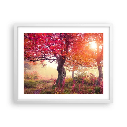 Poster in einem weißen Rahmen - Blühende Raserei - 50x40 cm