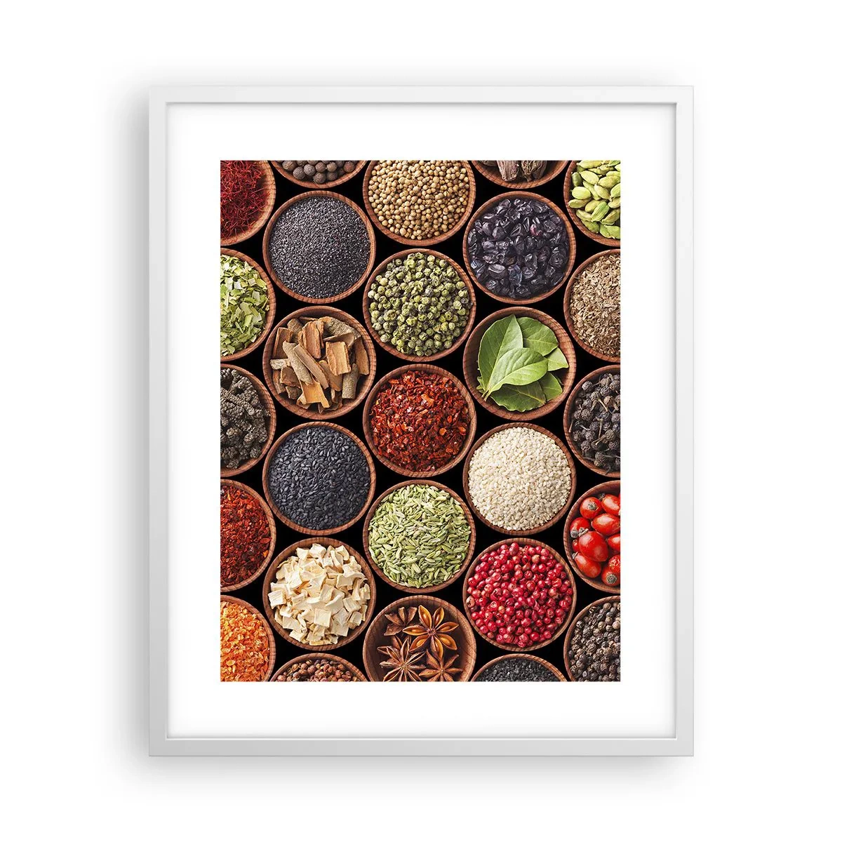Poster in einem weißen Rahmen - Alle Aromen der Welt - 40x50 cm