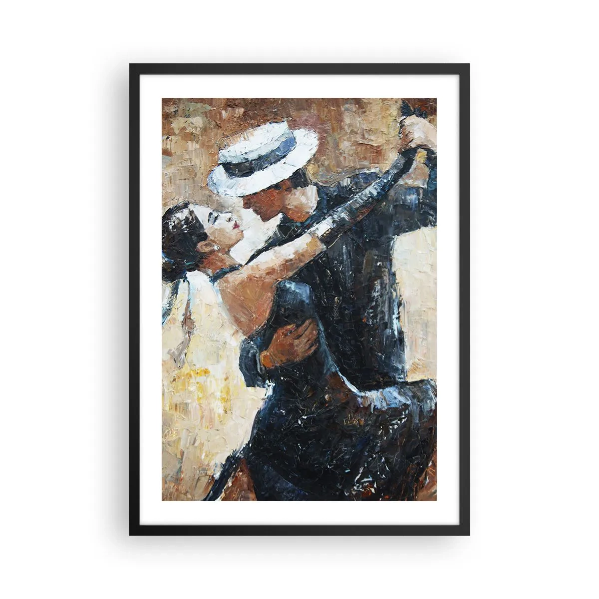Poster in einem schwarzem Rahmen - Tänzer in eleganter artistischer Pose - 50x70cm - A la Rudolf Valentino - Moderne Wanddekoration für Wohnzimmer und Schlafzimmer ARTTOR