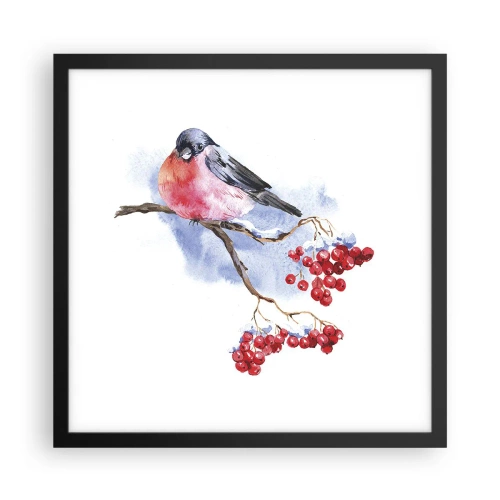 Poster in einem schwarzem Rahmen - Winter in Farbe - 40x40 cm