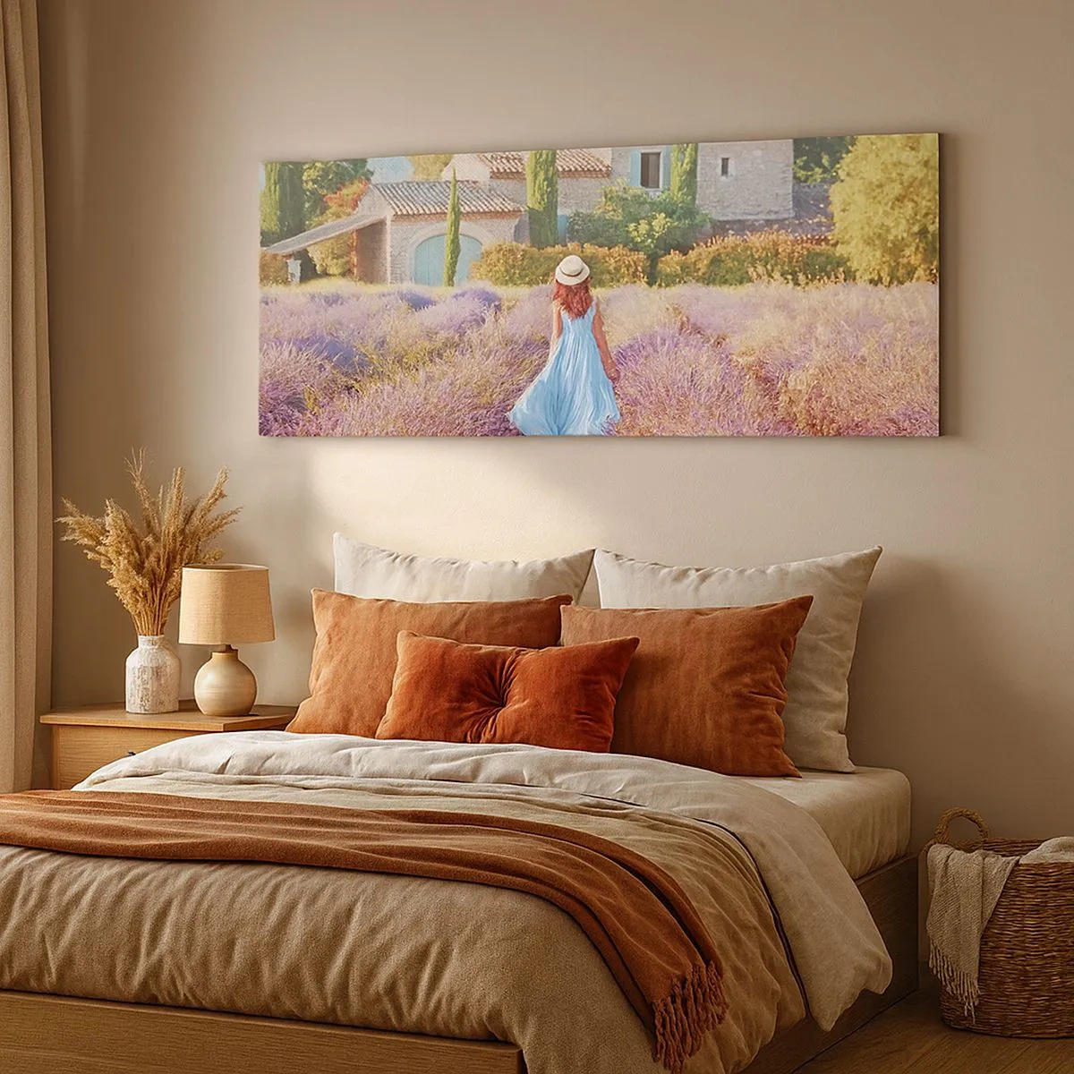 Bild auf Leinwand - Leinwandbild - Lavendel Mädchen - 100x40 cm