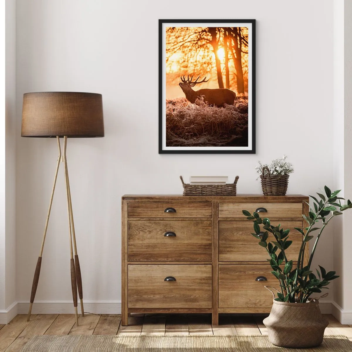 Poster in einem schwarzem Rahmen - Der Traum eines Jägers - 30x40 cm