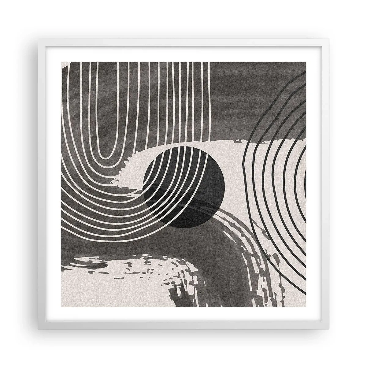 Poster in einem weißen Rahmen - Oval gewinnt - 60x60 cm