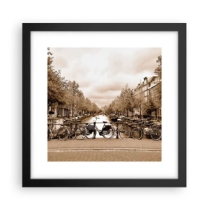 Poster in einem schwarzem Rahmen - Niederländische Atmosphäre - 30x30 cm