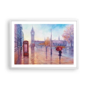 Poster in einem weißen Rahmen - Londoner Herbsttag - 70x50 cm