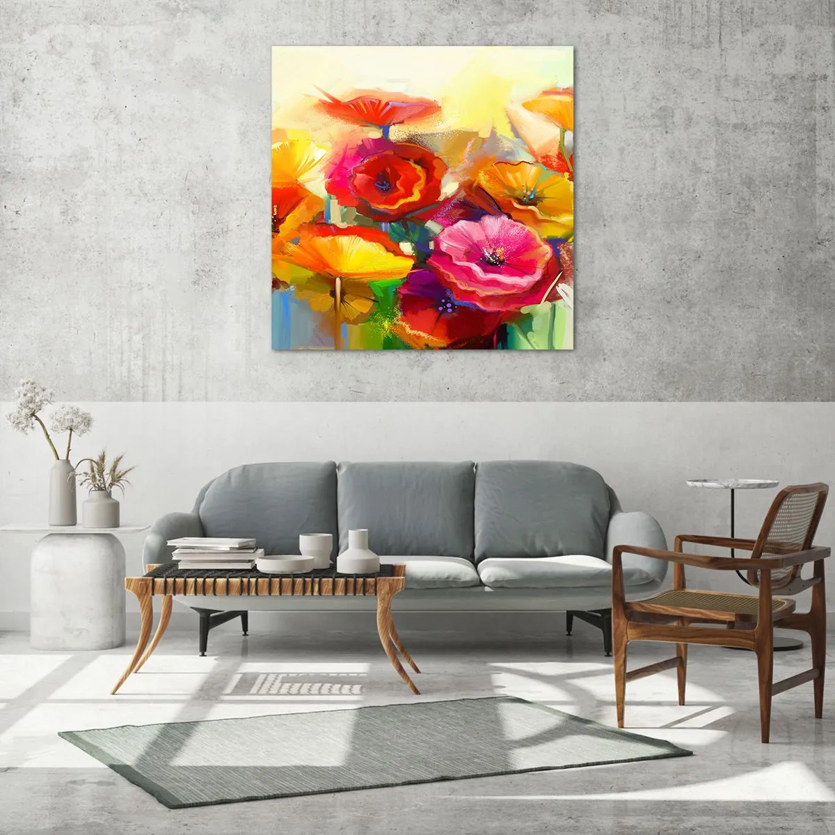 Glasbild - Bild auf glas - Nicht nur rot - 70x70 cm