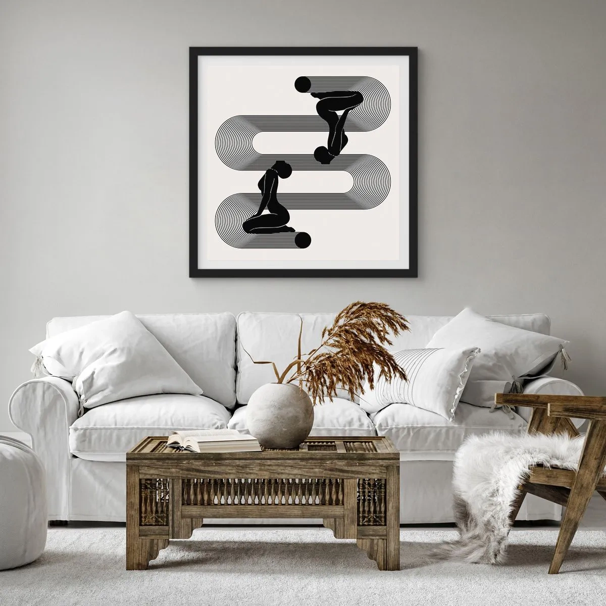 Poster in einem schwarzem Rahmen - Sinnliche Symmetrie - 30x30 cm