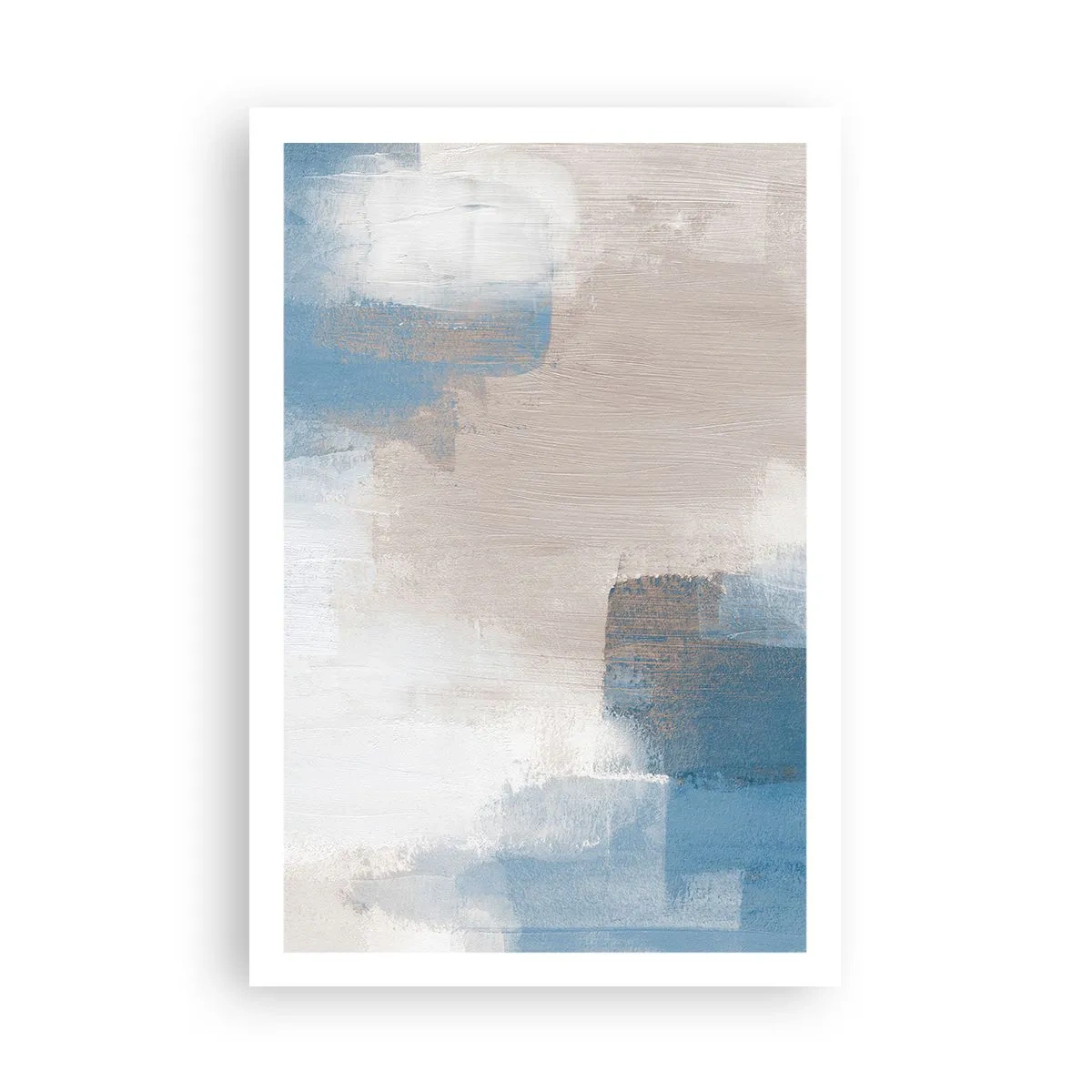 Poster - Rosa Abstraktion hinter einem blauen Vorhang - 61x91 cm