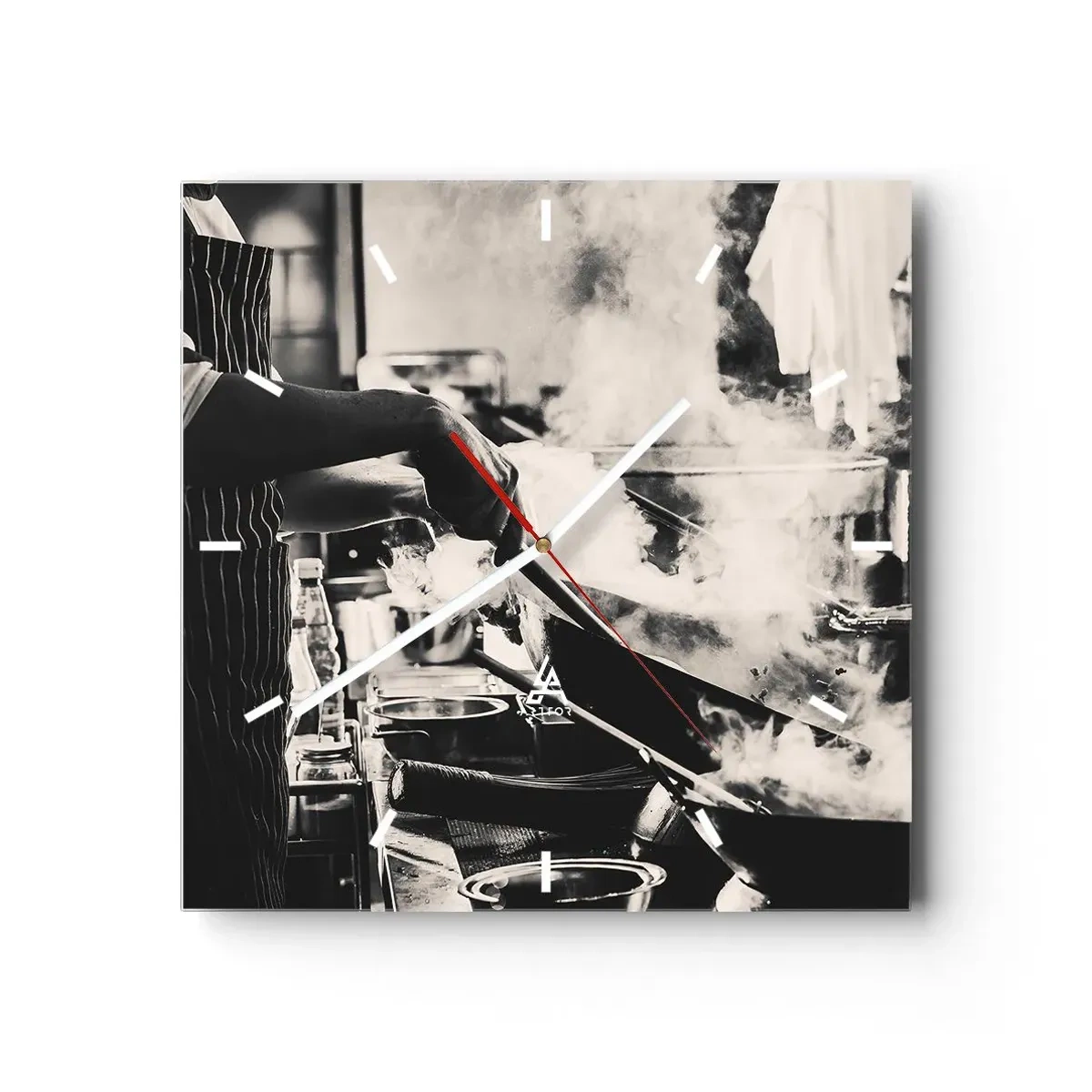 Wanduhr - Glasuhr - Alchemie der Aromen - 40x40 cm